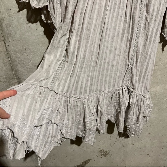 Mariaretto Tunic Top Mini Dress Sheer Layered Ruffles Lagenlook Cottage Core L - Picture 4 of 9